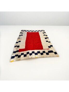 Vtg OOAK Hudson's Bay Point Wool Frankenstien Blanket Checkered READ
